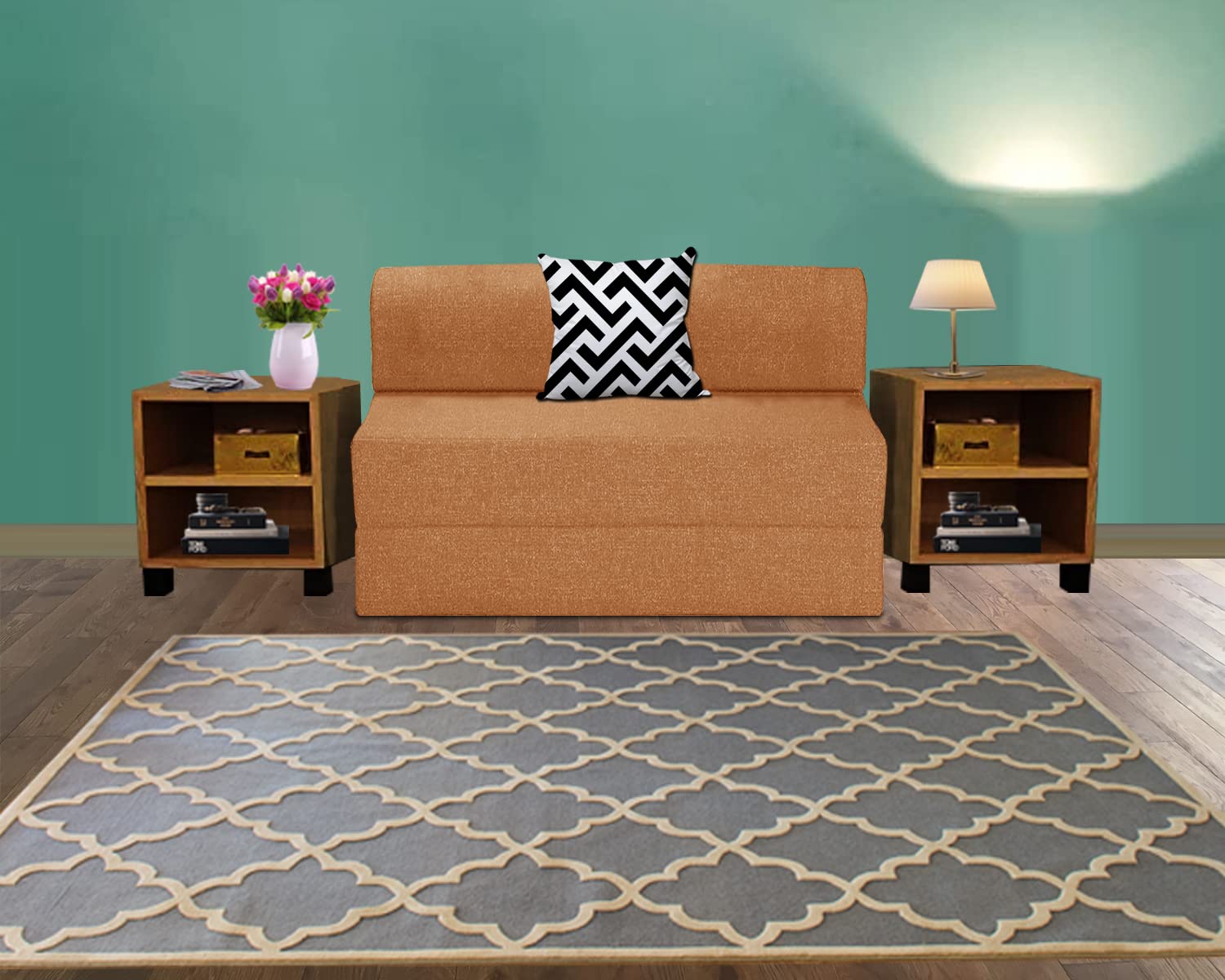 Dr. Smith Orthopedic Mattress Jute Sofa Cum Bed For Home- 1 Seater, 3X6 Feet- With One Cushions - Golden Color (B0BBB6T8R7) Amazon Price History, Amazon Price Tracker