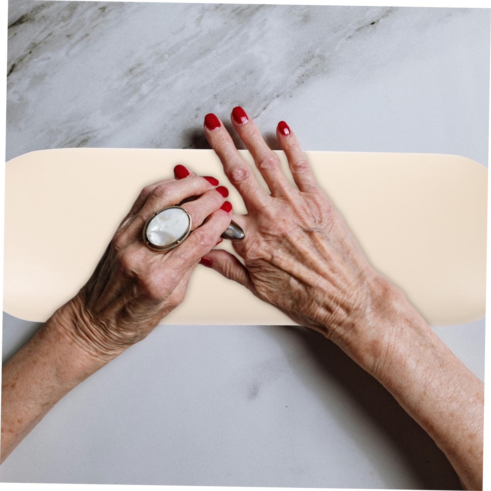Reposabrazos de Manicura Plegable, Madera y Pu Esponja