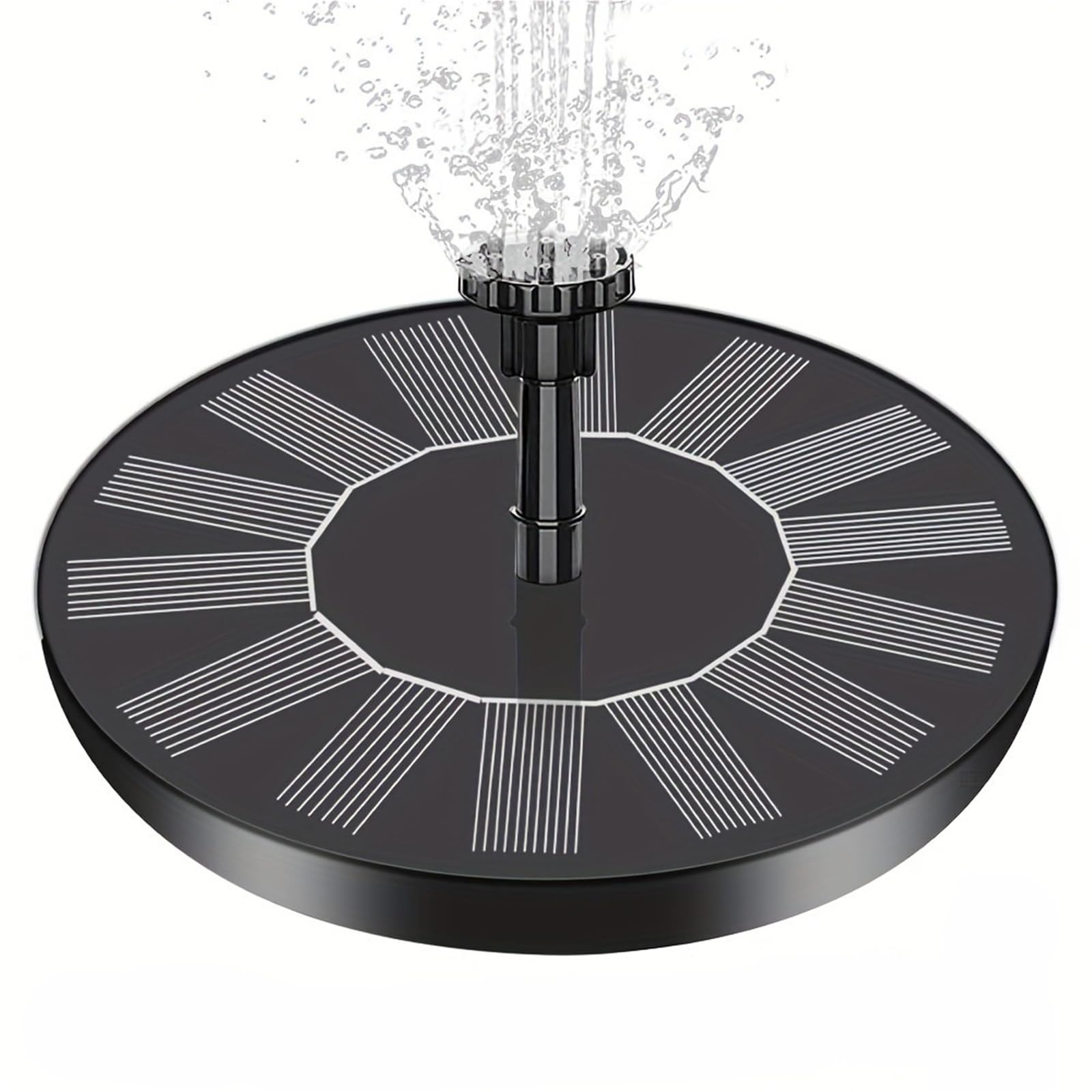16CM Circular Solar Fountain Outdoor Water Pool Bird Bath Courtyard Garden Floating Feature Pump