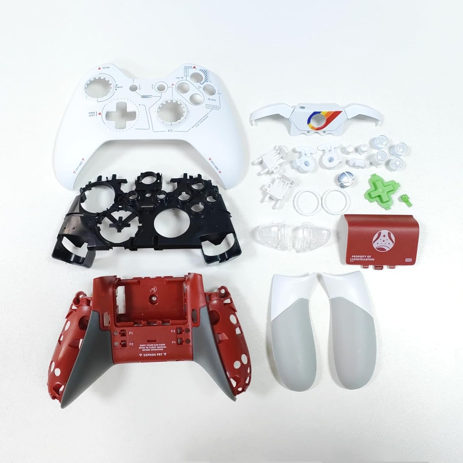 Housing Shell Kit for Xbox Elite 1st Controller, Replacement Full Case Cover Faceplate Middle Frame Side Rails ABXY LT RT Buttons LB RB Bumper Accessories (Star Field)