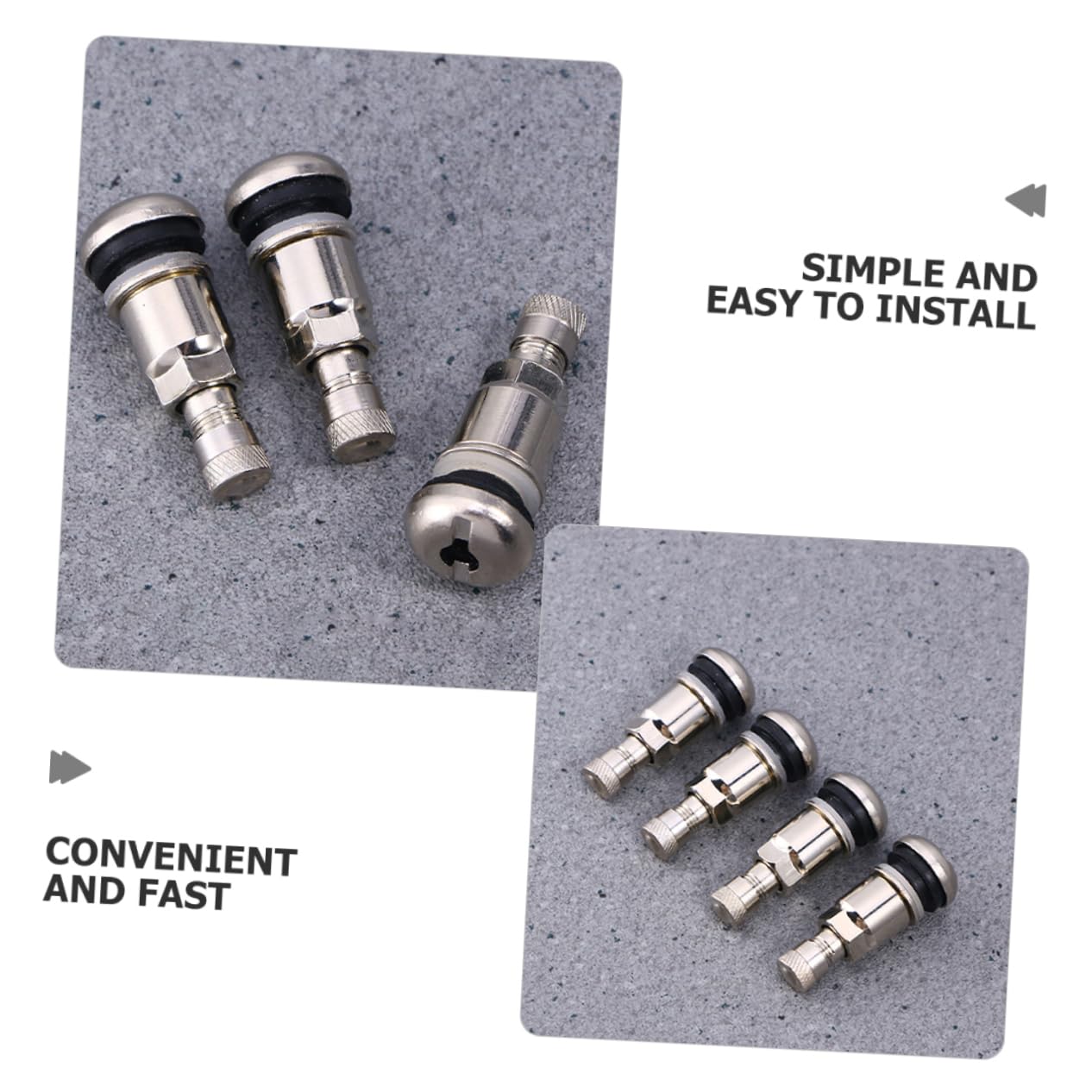 PRETYZOOM 5 Ensembles Valve De Pneu Tige Soupape Camion Compatible Voiture pour Acier Inoxydable Silver 5 Pièces * 5