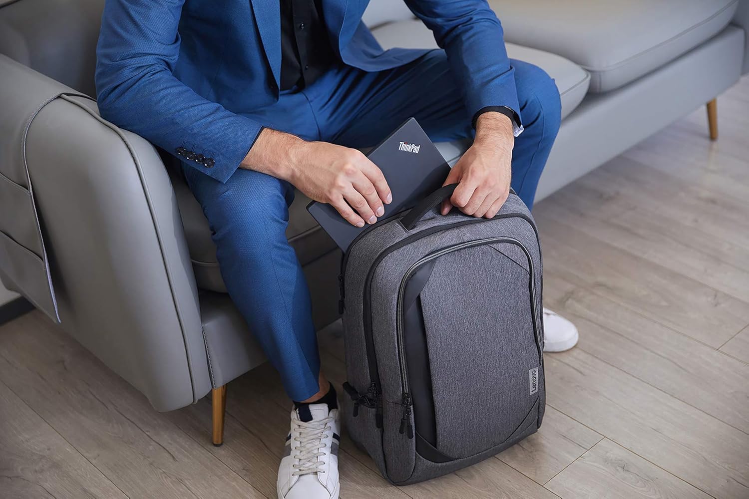 Lenovo 17" Laptop Urban Backpack B730, Fits Up to 17.3-Inch Laptops, Water-Repellent Material, Padded PC Compartment, Anti-Theft Pocket, On-The-Go Charging, GX40X54263, Charcoal Grey