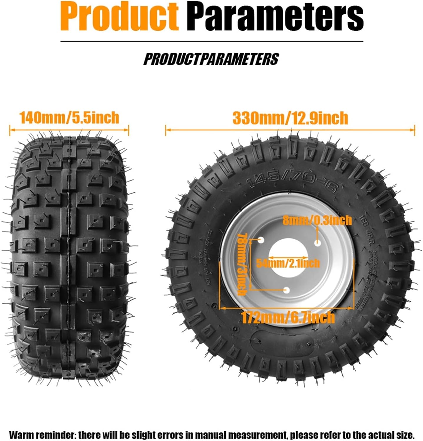 Good Quality 145/70-6 ATV Tire for small bull 6inch wheel tyre 50cc 70cc 110cc use