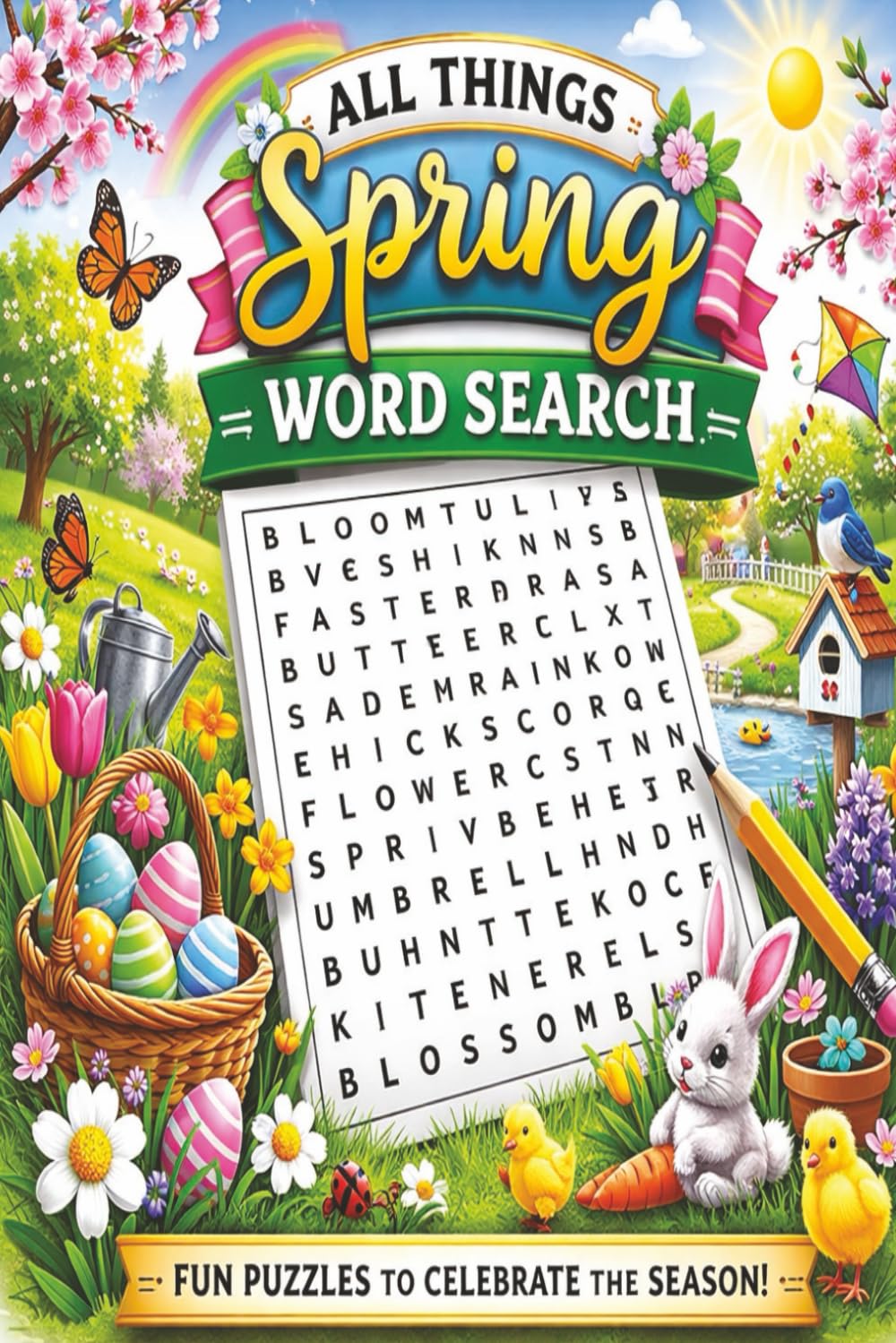 Spring Word Search: Fun-filled puzzles with 450+ words about all things related to Spring!