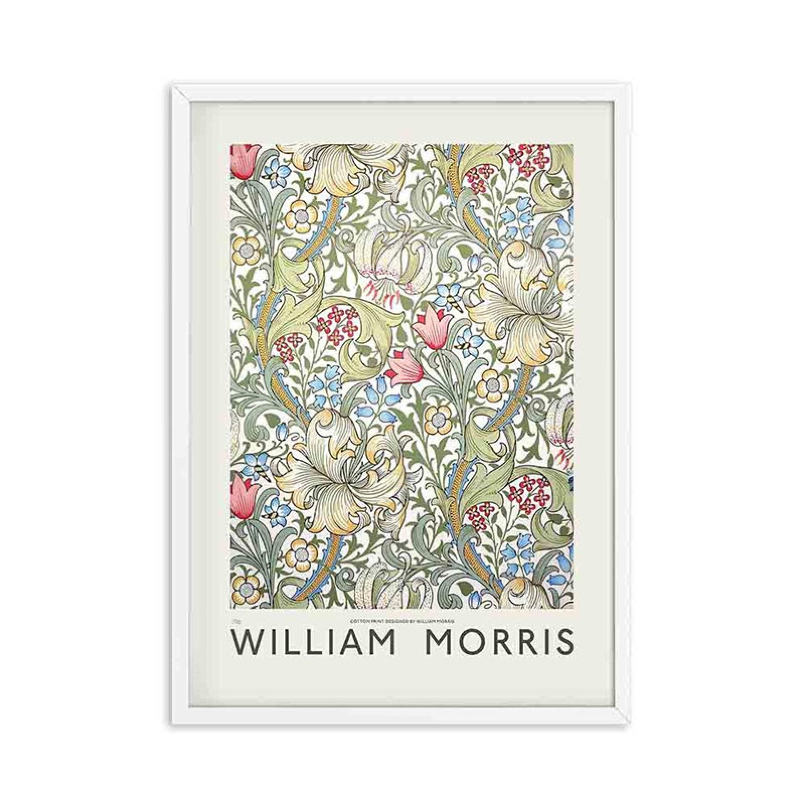 Dittelle William Morris Quadro su Tela Stampa Poster The Victoria and Albert Museum Exhibition London Underground Wall Art Nouveau Decor 50x70cm-6 Pezzi Senza Cornice