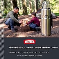 Vista 5 de THERMOS Botella de bebidas con aislamiento de vacío King SK2010 de acero inoxidable, 40 onzas, acero inoxidable