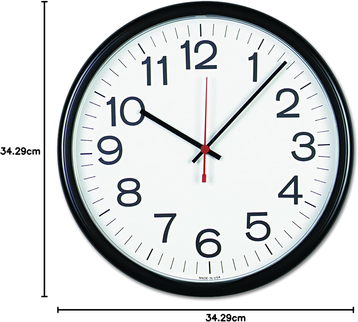 Universal 11381 Indoor/Outdoor Clock, 13 1/2", Black