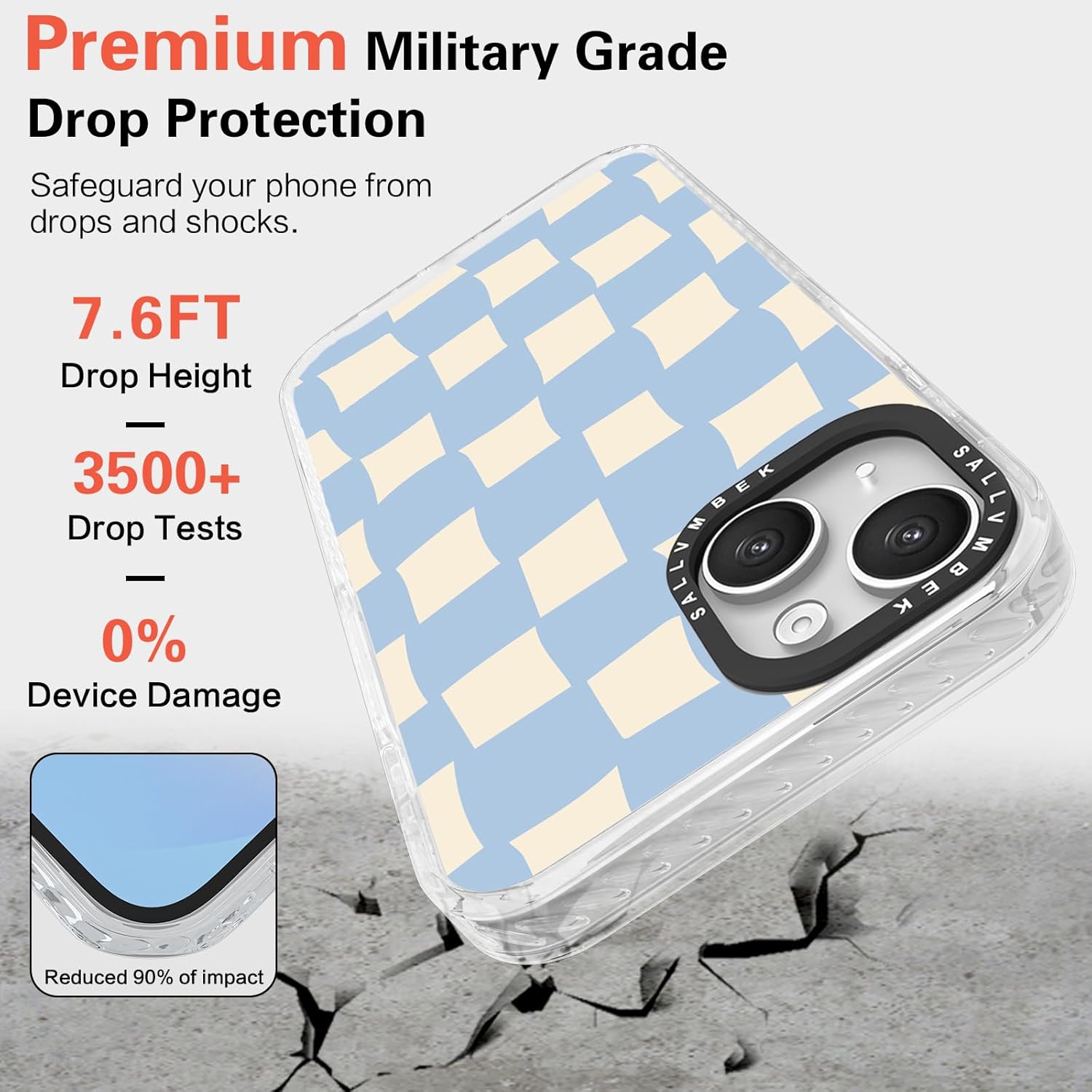 for iPhone 14 Case/iPhone 13 Case,Compatible with MagSafe,Cute Twist Checkered Print Pattern,[MIL-Grade Drop Tested] Magnetic Shockproof Protective TPU Bumper for iPhone 14/13 Women Girls - Image 4