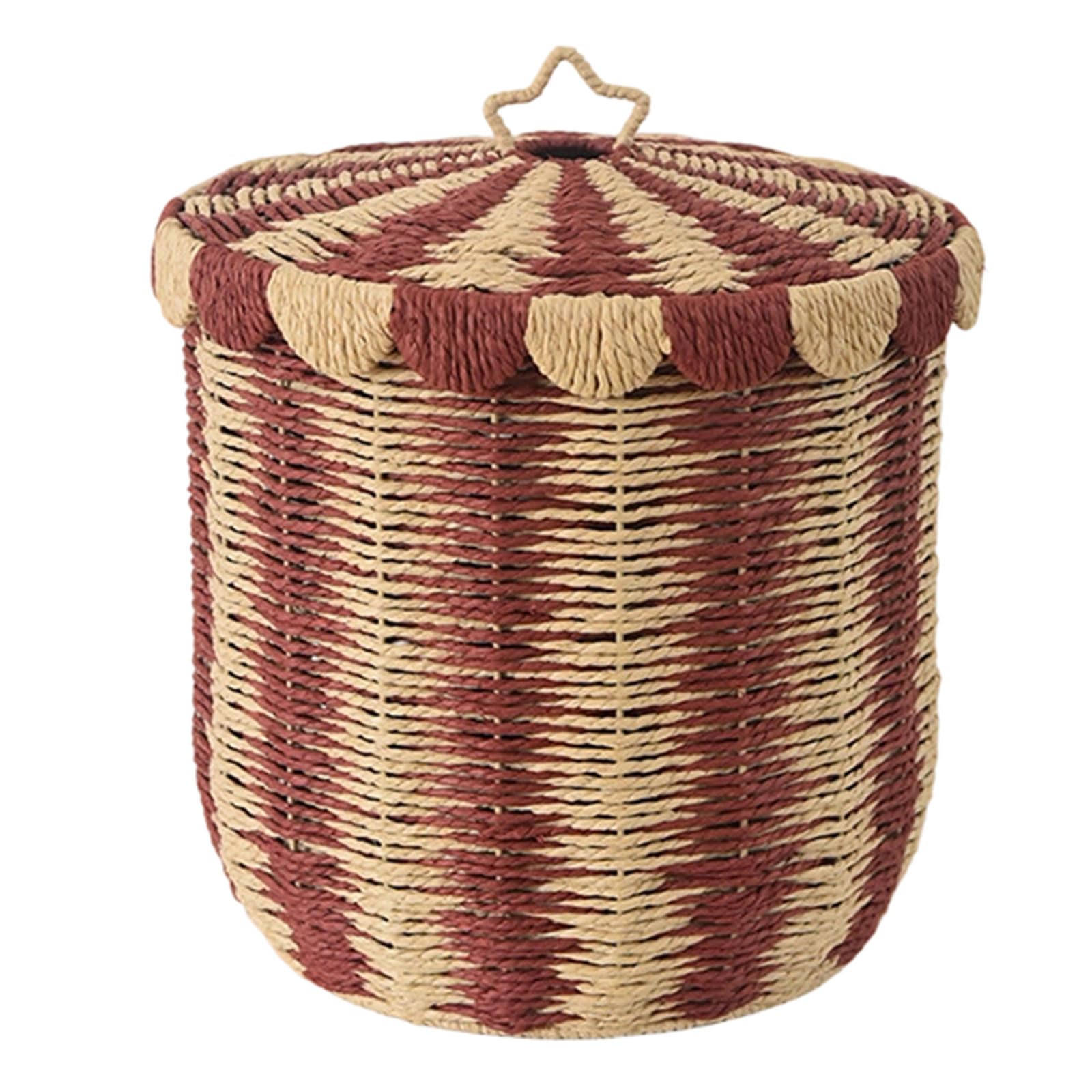 Ventilated Paper Cord Storage Bin with Lid Multifunctional Household Basket Perfect for Organizing Various Items User Friendly Laundry Organizers