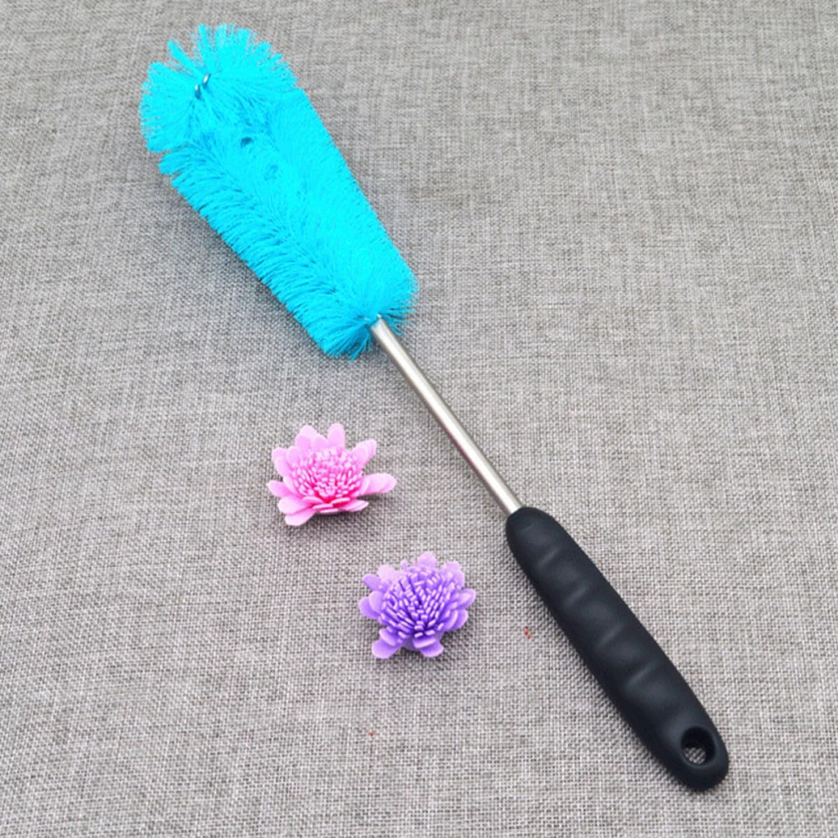 Toddmomy Multi-Functional Long Handle Bottle Cleaning Brush Set with Nylon Bristles and Plastic Handle for Milk Bottles and Test Tubes, Gentle Material Household Cleaning Tool for Kitchen