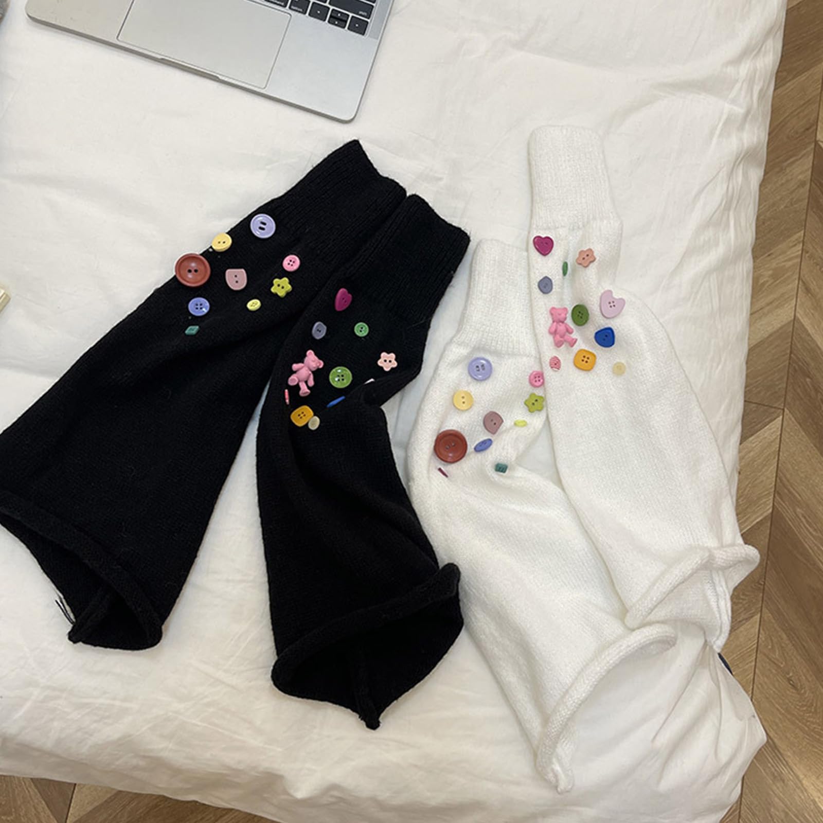 Sexybody Women's Leg Warmers Fashion Knit Warmers Long Socks Cute Y2K Kawaii Japanese Lolita Harajuku Accessories for Girls: 906black One Size