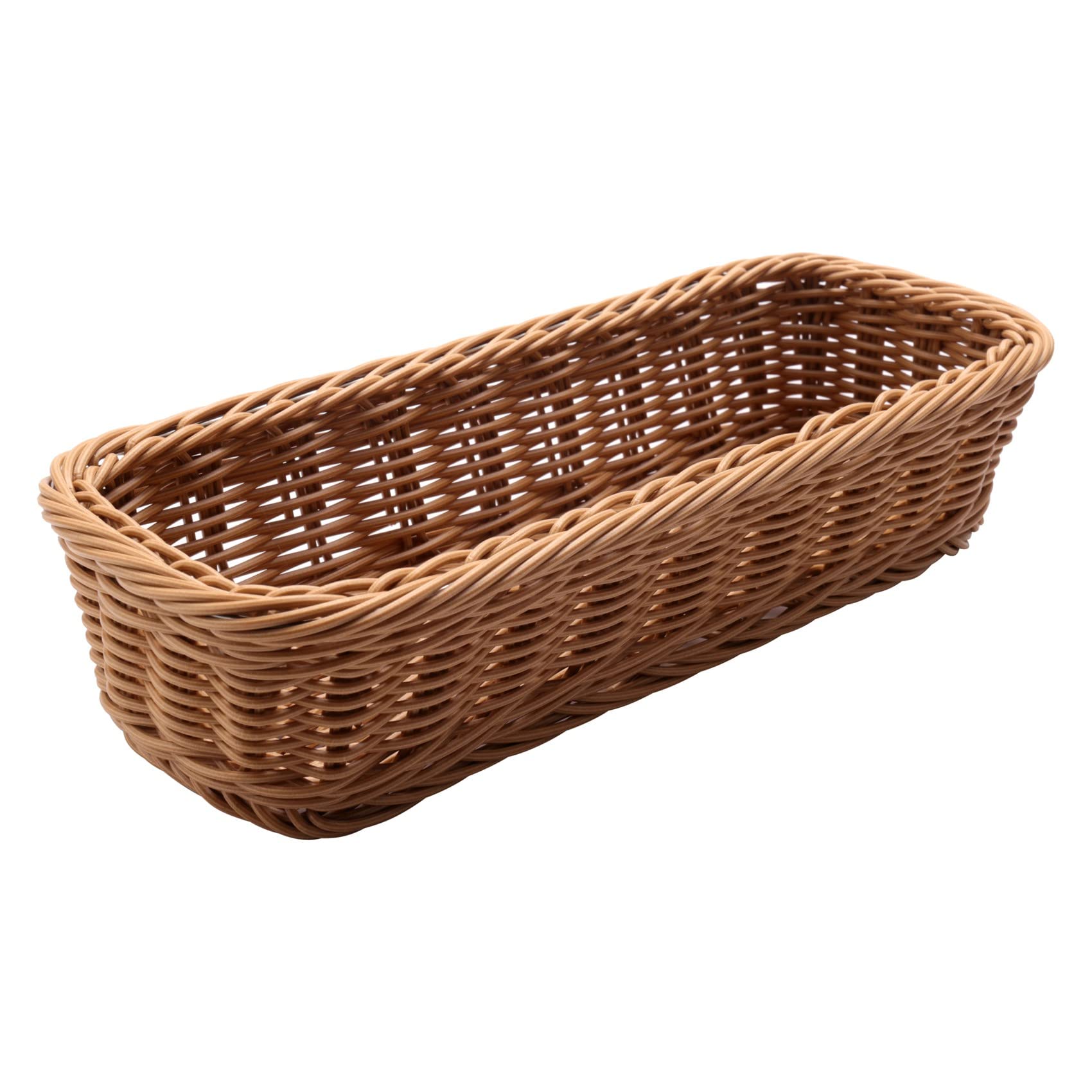 Swiixxer Brown Desktop Cutlery Storage Basket Woven Basket Restaurant Tableware Drain Storage Box Tableware Storage Basket,