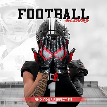Football Gloves Receiver Gloves Super Sticky Boost Grip & Performance for Games & Training Youth & Adult Sizes