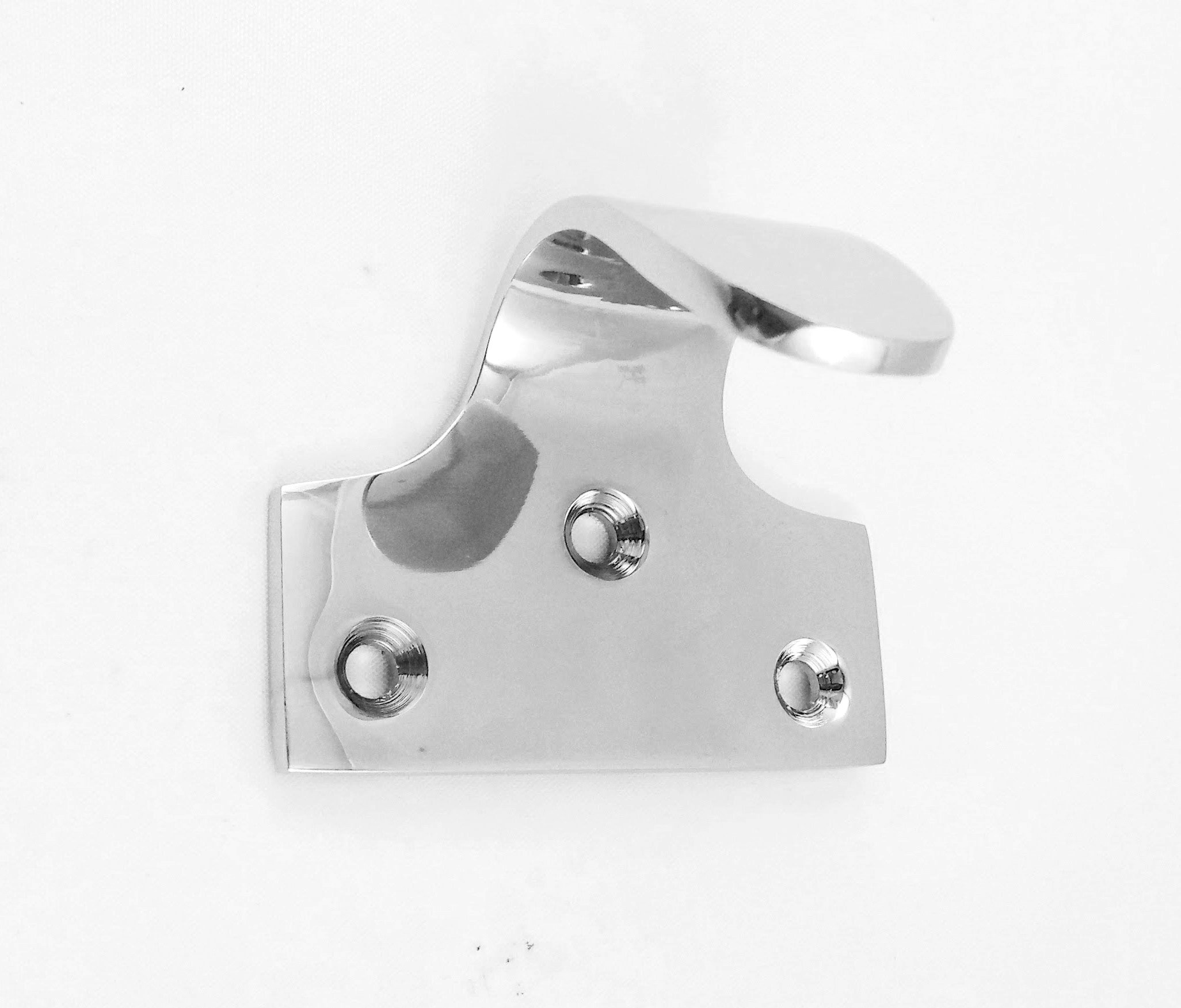 Solid Sash Window Finger Lift Pull Slide Handle 50mm + 3 Screws - Polished Chrome