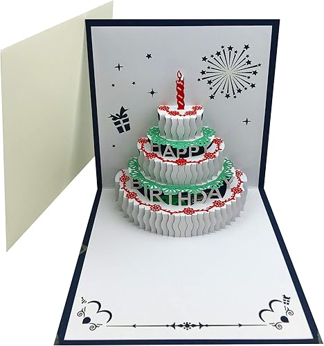 Miniatura 5 de Tarjetas felicitación de cumpleaños 3D, con luz LED cálida, con corte láser, los mejores deseos para mamá, esposa, hermana, niño, niña, amigos,