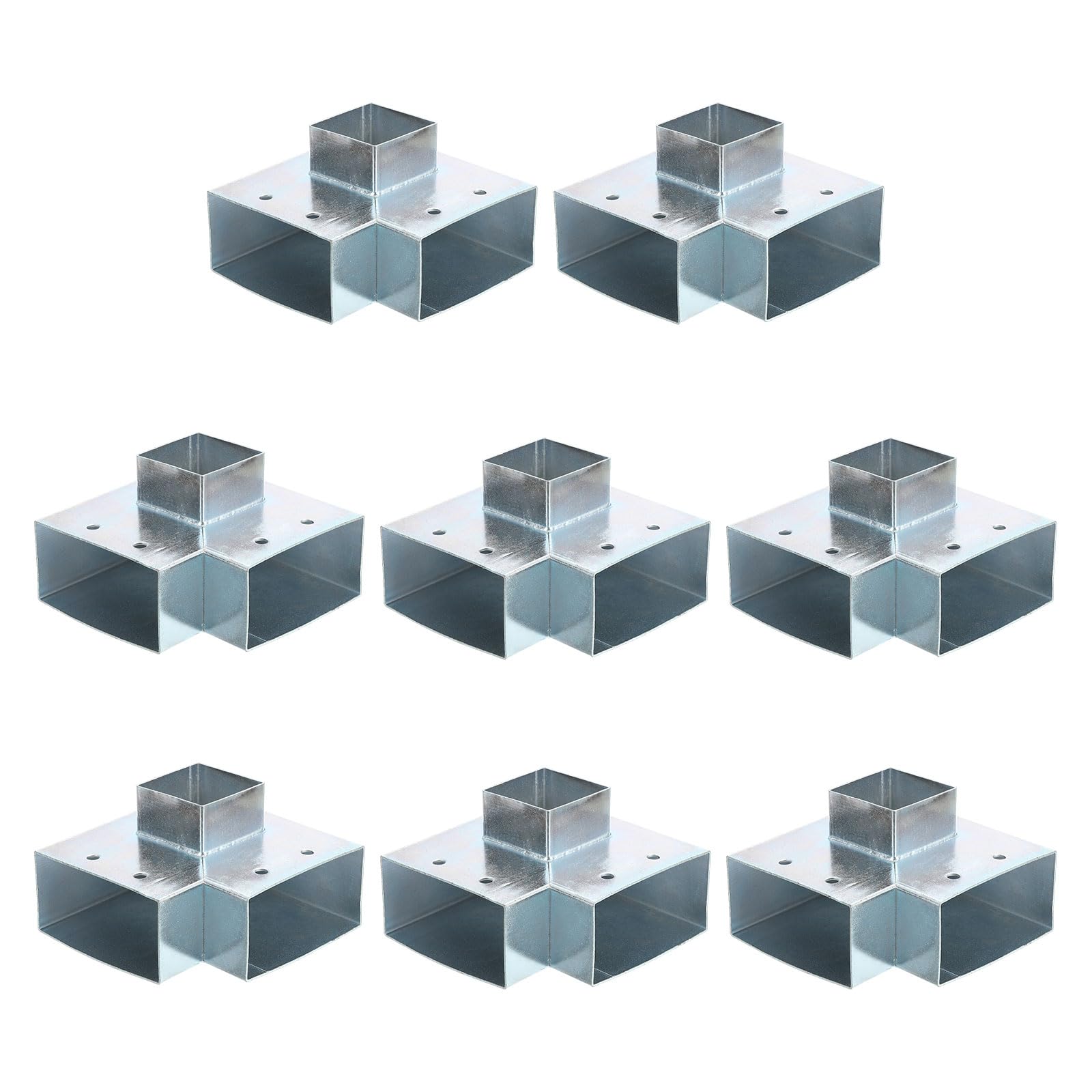Support de tonnelle rectangulaire 3 voies 4,1x7,9 cm en lot de 8 pour structure bois extérieur