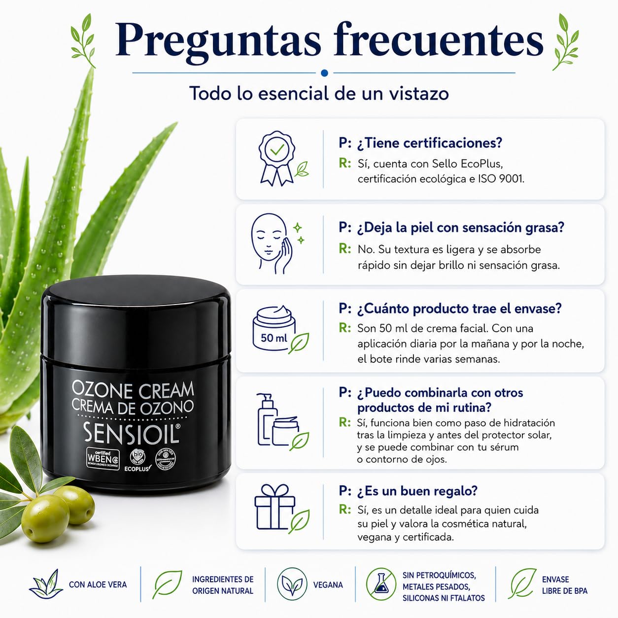 OZOLABS Crema de Ozono Facial Antiedad Aceites Ecológicos 50 ml