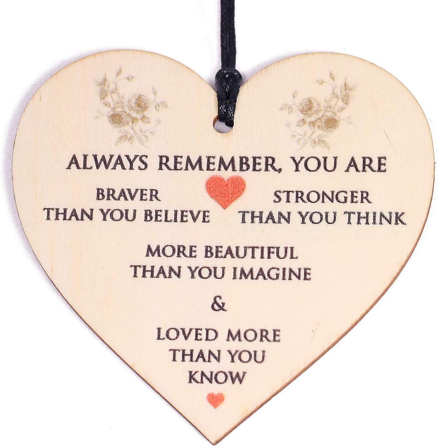 HONZEE Gifts for Women,Her Birthday Gift You Are Braver Stronger Smarter & Beautiful Inspirational Gifts for Friend Sister Daughter under 10 Pounds Wooden Hanging Plaque Thinking of You Gifts