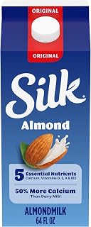Silk Original Almondmilk: Dairy-Free, Gluten-Free, Seriously Creamy Vegan Milk, 50% More Calcium, 64oz