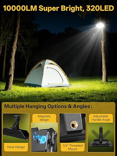 Miniatura 2 de Luz de trabajo LED recargable para exteriores, luz de inundación de trabajo de 12000 mAh, 10000 lm con 4 modos de luz como banco de energía para