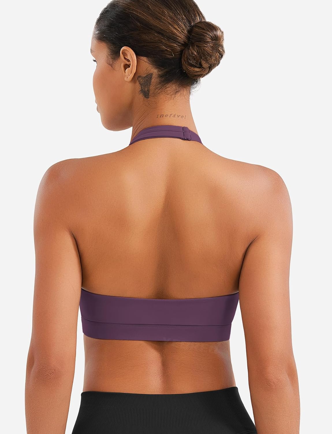 YEOREO LuxFlow Cross Over Workout Halter Sports Bra for Women Backless Gym Bra Padded - Image 4