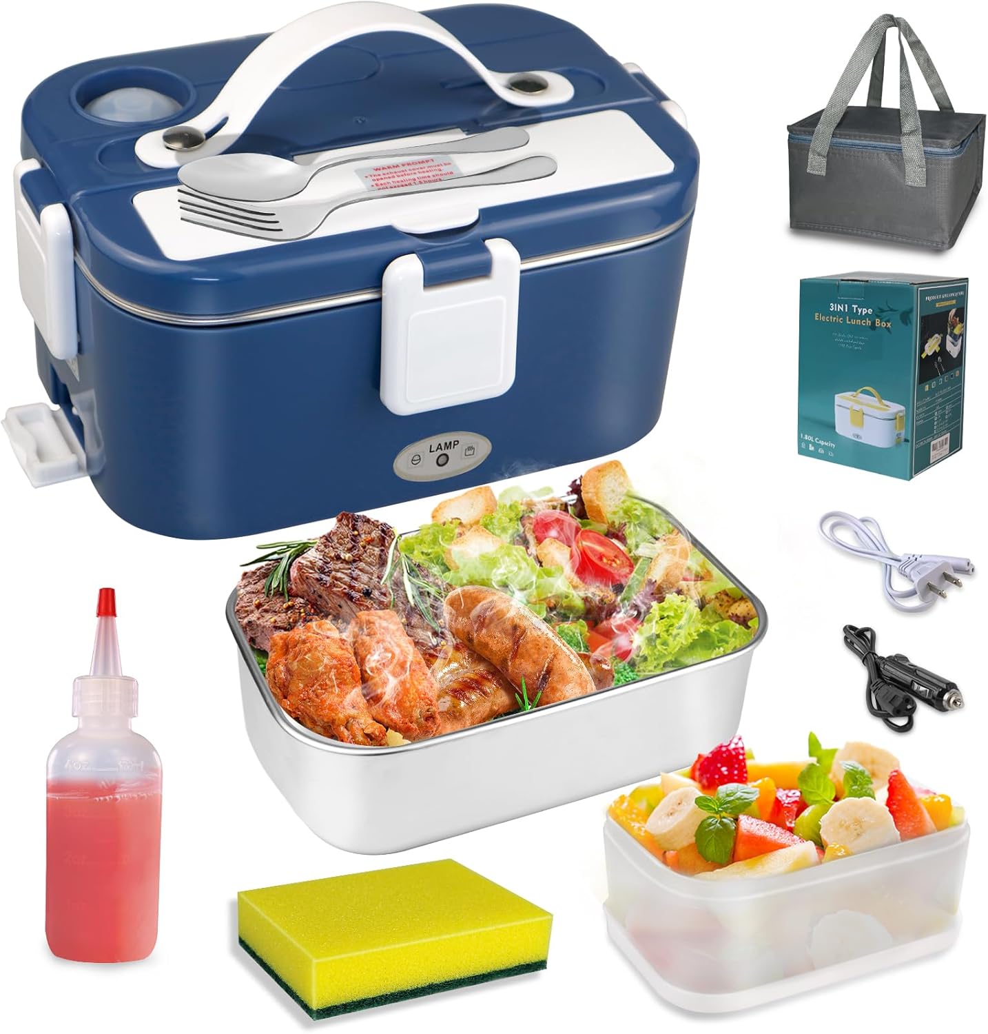 AosFero Electric Lunch Box Food Heater,80W 1.8L Large