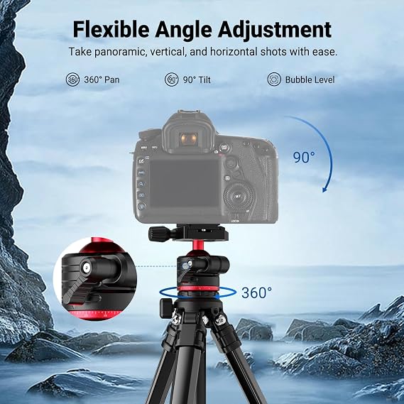 NEEWER Basics 66.5/169 cm Travel Tripod for Camera, Lightweight, TP12