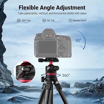 NEEWER Basics 66.5/169 cm Travel Tripod for Camera, Lightweight, TP12