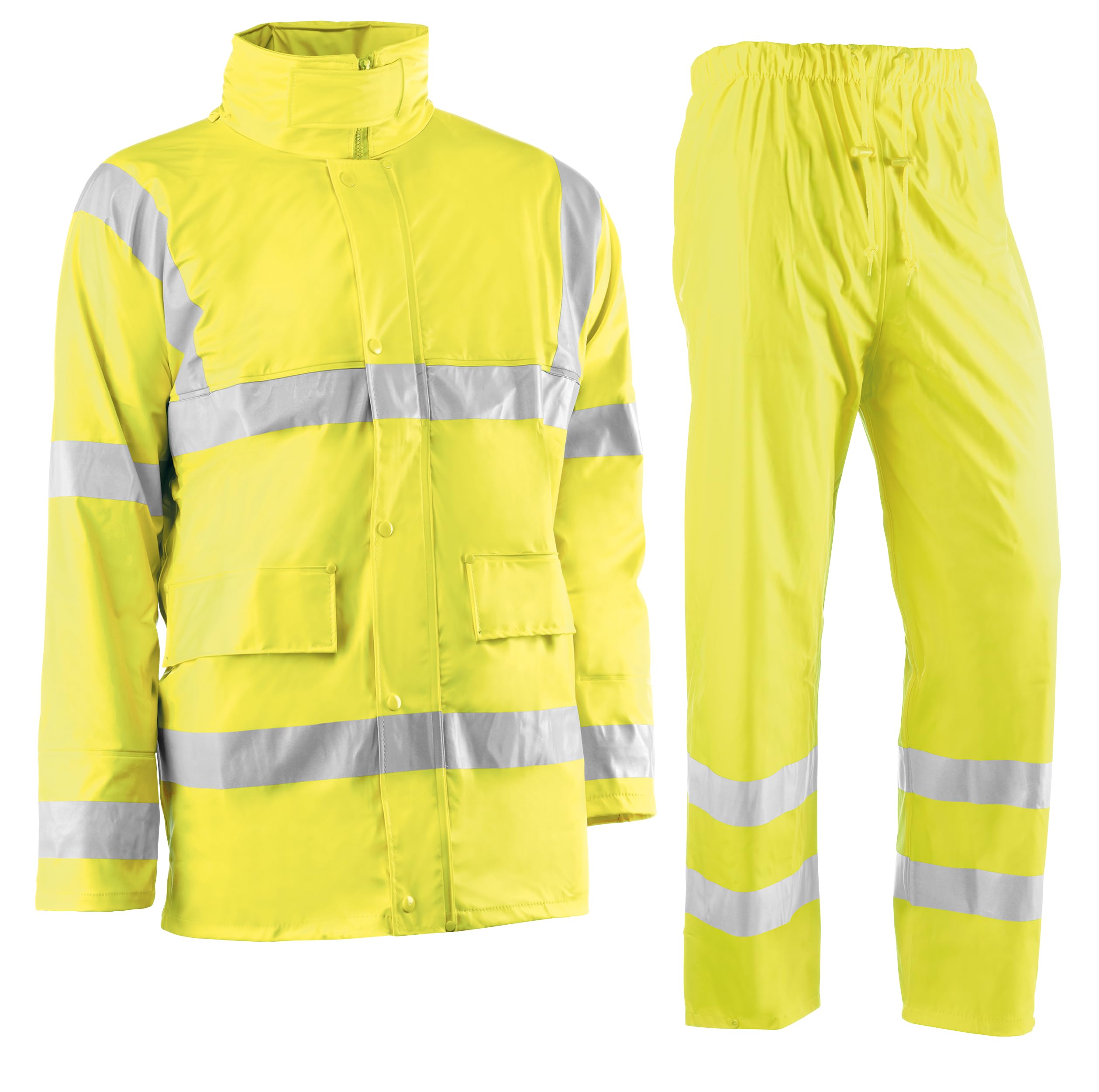 Juba T, agua 100% PU s/soporte de pol, tricotado bandas reflectantes/cost, termosoldadas, Amarillo flúor - SIZE: XL