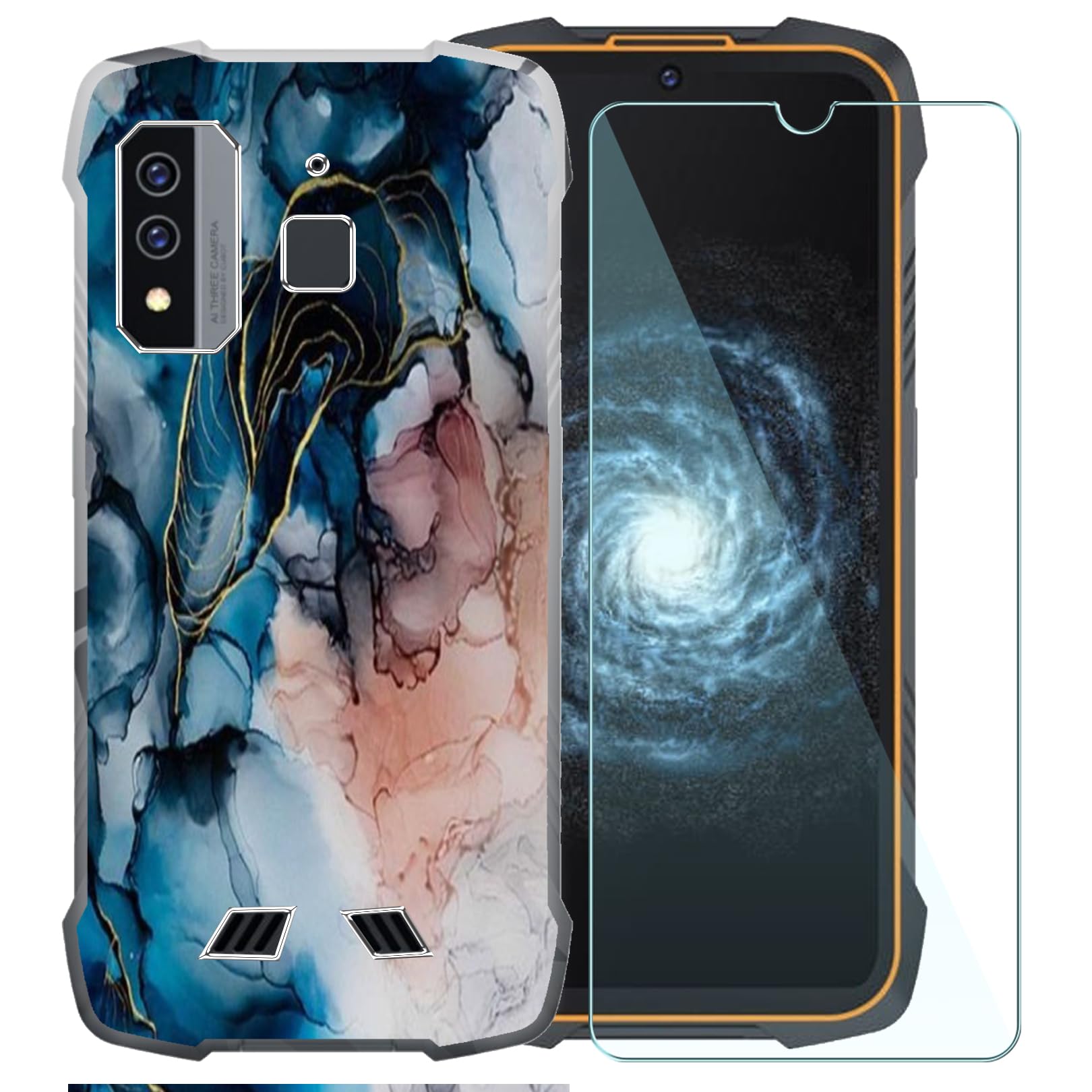 CAXKJE Custodia per Cubot King Kong 6 PRO (6.08 Pollice) + [4 Pezzi] Pellicola Vetro Temperato,Trasparente Cover Morbido Silicone Custodie TPU Cover,per King Kong 6 PRO Case - Trasparente
