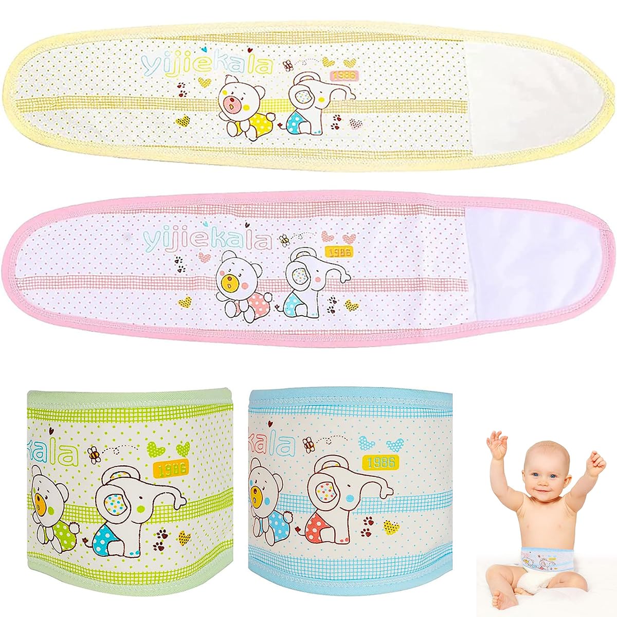 Buy SNOWIE SOFT® 4Pcs Cotton Baby Belly Band Umbilical Hernia Belt Baby