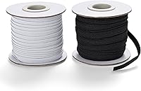 Vista 3 de XKDOUS Banda elástica para costura, 1/4 de pulgada, 30 yardas, 2 rollos de bandas elásticas de punto de alta elasticidad para coser cintura
