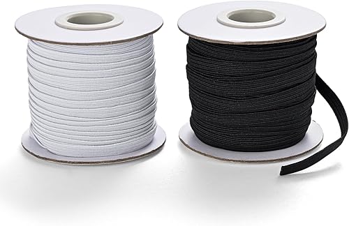 Miniatura 3 de XKDOUS Banda elástica para costura, 14 de pulgada, 30 yardas, 2 rollos de bandas elásticas de punto de alta elasticidad para coser cintura y