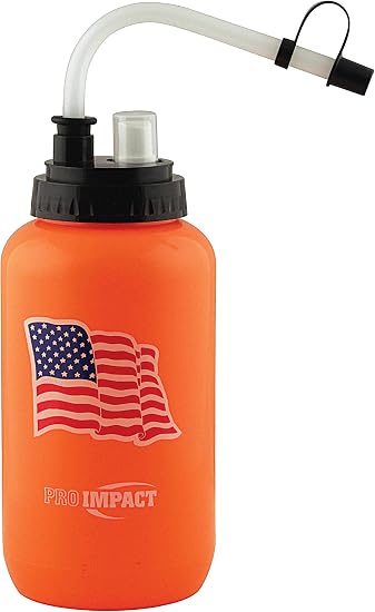 Pro Impact 35.5 Oz Squeeze Water Bottle With Long Bendable Straw - BPA Free Sports Bottle For Gym & Sports