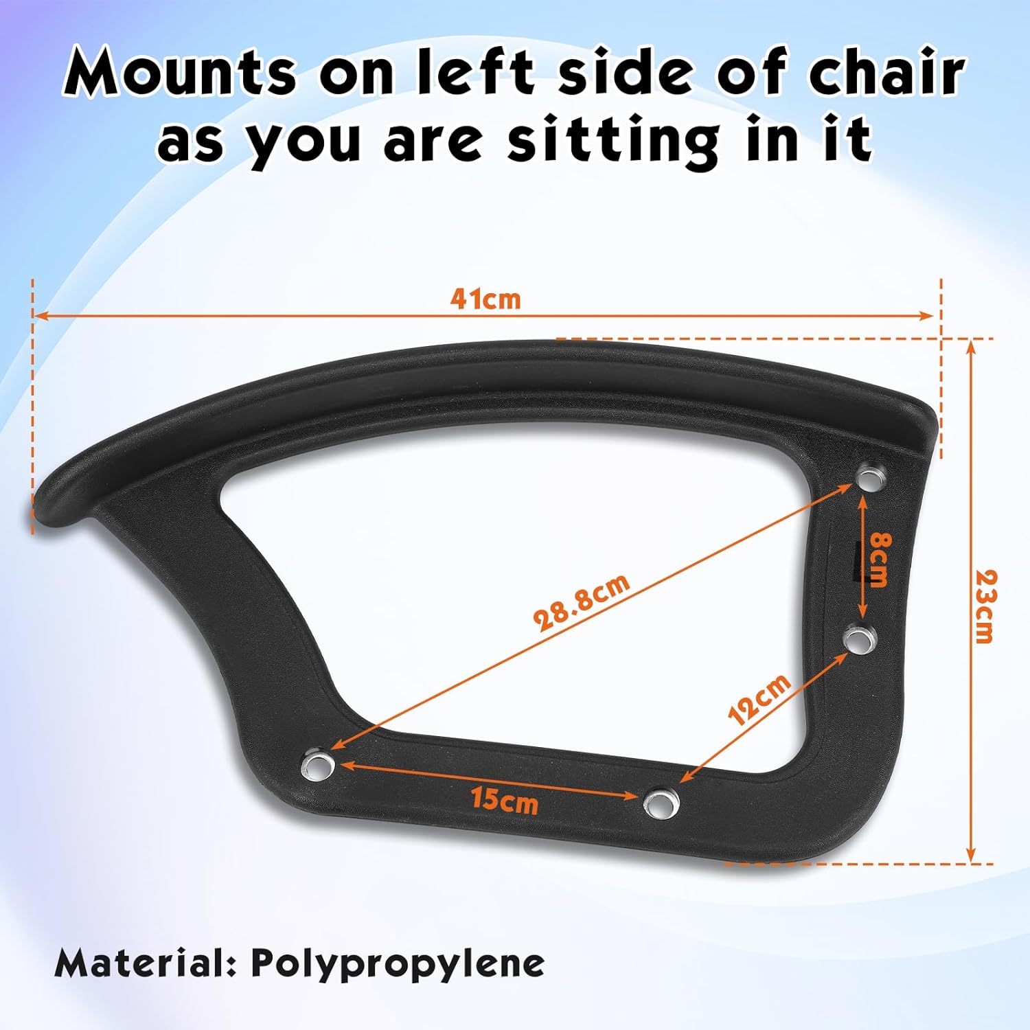 Maitys 1 Pcs Replacement Office Chair Loop Armrest Rings Plastic Office Chair Replacement Parts for Work Desk Gaming Chairs Fit Arm Rest Accessories (Left Side)