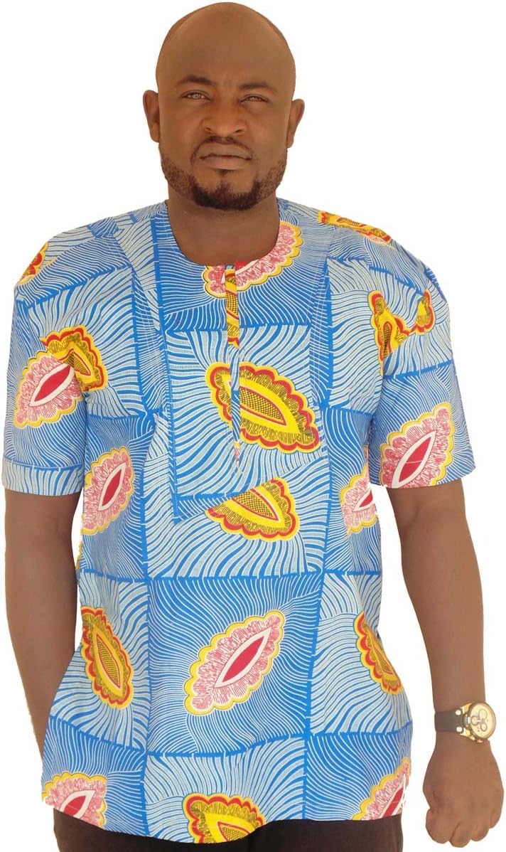 Pafric Designs African Wear Top for Men - Best Traditional Print Clothes For All Occasion - Made From High Quality Polished Cotton - Love It Or Your Money Back (Pafric 6)