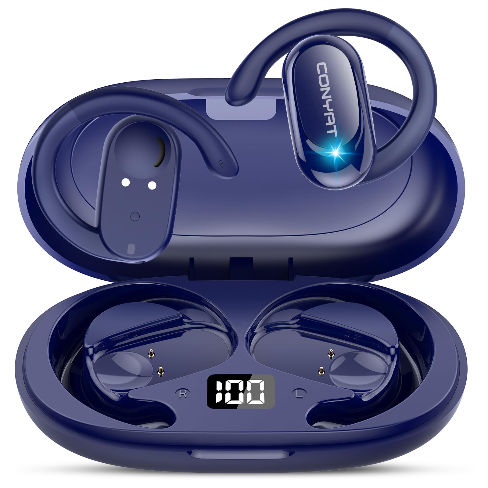 Bluetooth 5.4 Auricolari traduttori in Tempo reale con 164 Lingue, Cuffie Traduttore Simultaneo Vocale con 7 Modalità per Viaggi, Studio, Affari, Blu