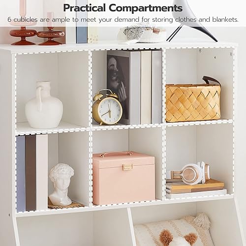 Miniatura 6 de HOOBRO Estantería para niños, armario de almacenamiento de juguetes, organizador de juguetes para niños, 8 cubículos, estribo para libros,