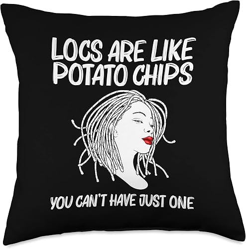 Miniatura 1 de Cute Afro Hairstyle Fan Proud Melanin Lady Designs Funny Locs Gift for Women Love Dreadlocks Hair Dreads Lovers Throw Pillow, 18x18, Multicolor