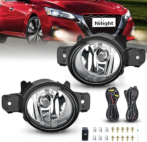 Nilight Luz Antiniebla Compatible con 2007 2008 2009 2010 2011 2012 2013 2014 2015 2016 2017 2018 2019 Nissan Altima Versa Note Maxima Pathfinder