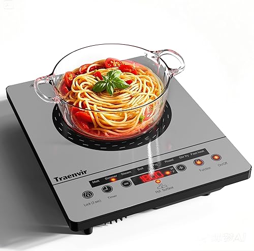 Miniatura 9 de Placa eléctrica de 2 quemadores, encimera de 24 pulgadas y estufa eléctrica integrada de 2000 W, estufa de cerámica portátil de doble quemador,