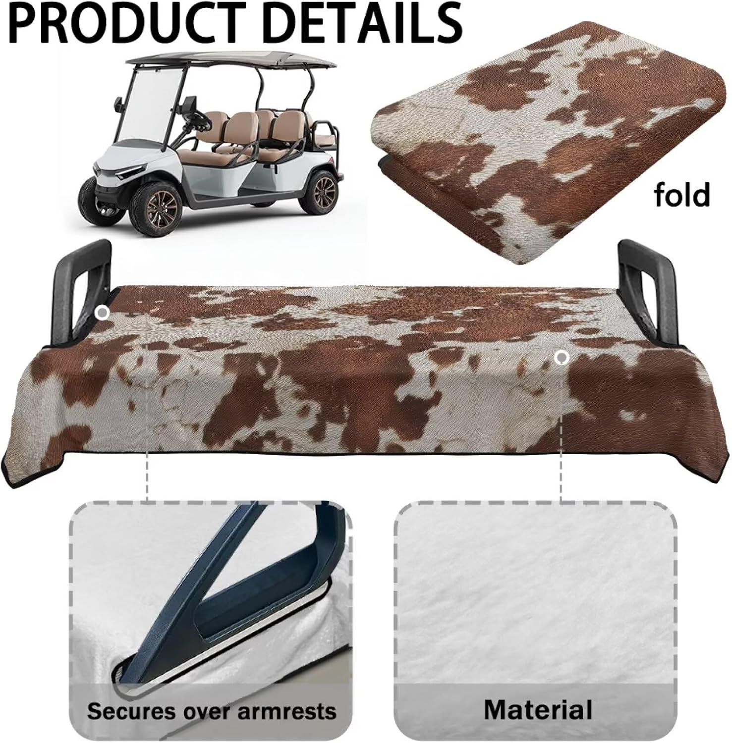 Golf Cart Seat Covers,Golf Cart Seat Blanket Covers for EZGO,Club Car and More 2-Seat,Summer Towel Easy to Install