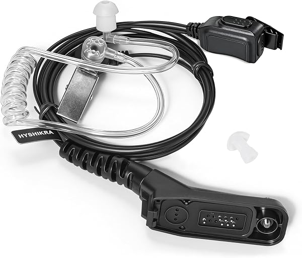 HYSHIKRA Earpiece with Mic Multi Pin Headset Compatible with Motorola DP3400 DP4400 DP4800 DGP4150 XiR-P8200 Xpr-6300 Two Way Radio (Transparent Tube, 1) - 1