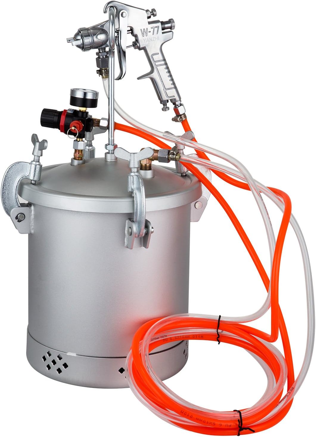 VEVOR Paint Tank 10L Pressure Pot Paint Sprayer 2.5 Gallon Pressure Spray Gun Regulator (10L 1.5mm)