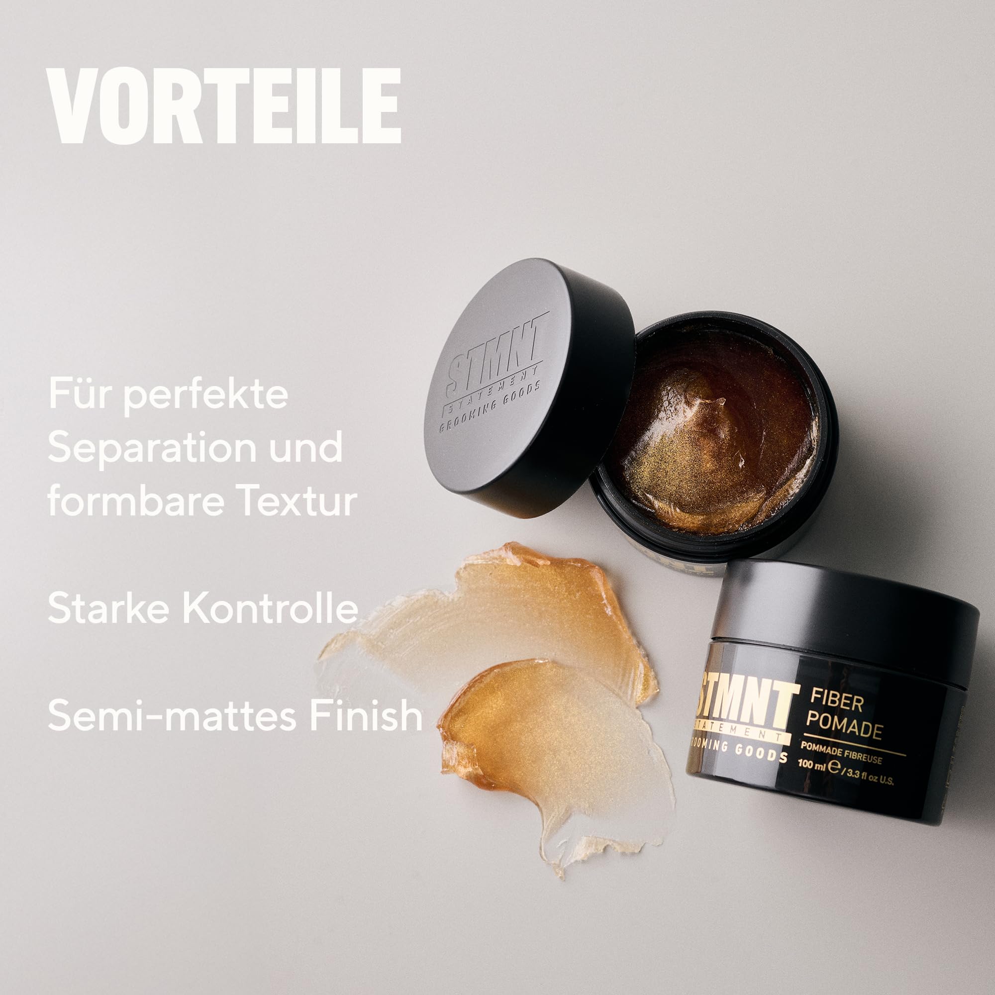 STMNT STATEMENT GROOMING GOODS Fiber Pomade | Starker Halt | Extrem formbare Textur | Halbmattes Finish | Leicht auswaschbar