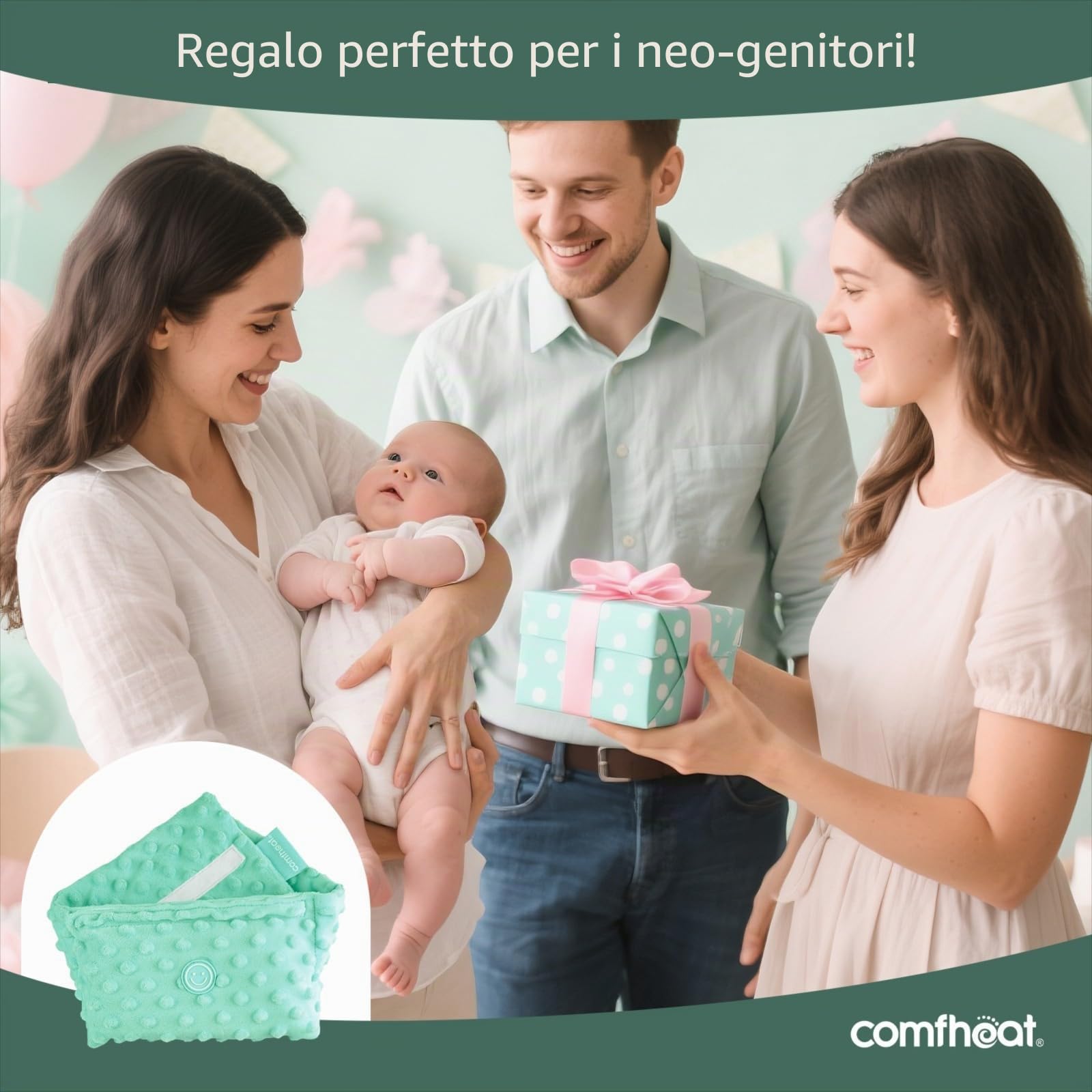 Coliche e gas Relief per neonati e bambini piccoli, semi di lino riscaldati Tummy Wrap, cintura Swaddling, aiuto naturale per Upset Stomach in neonati e bambini, 0-3 anni (verde)