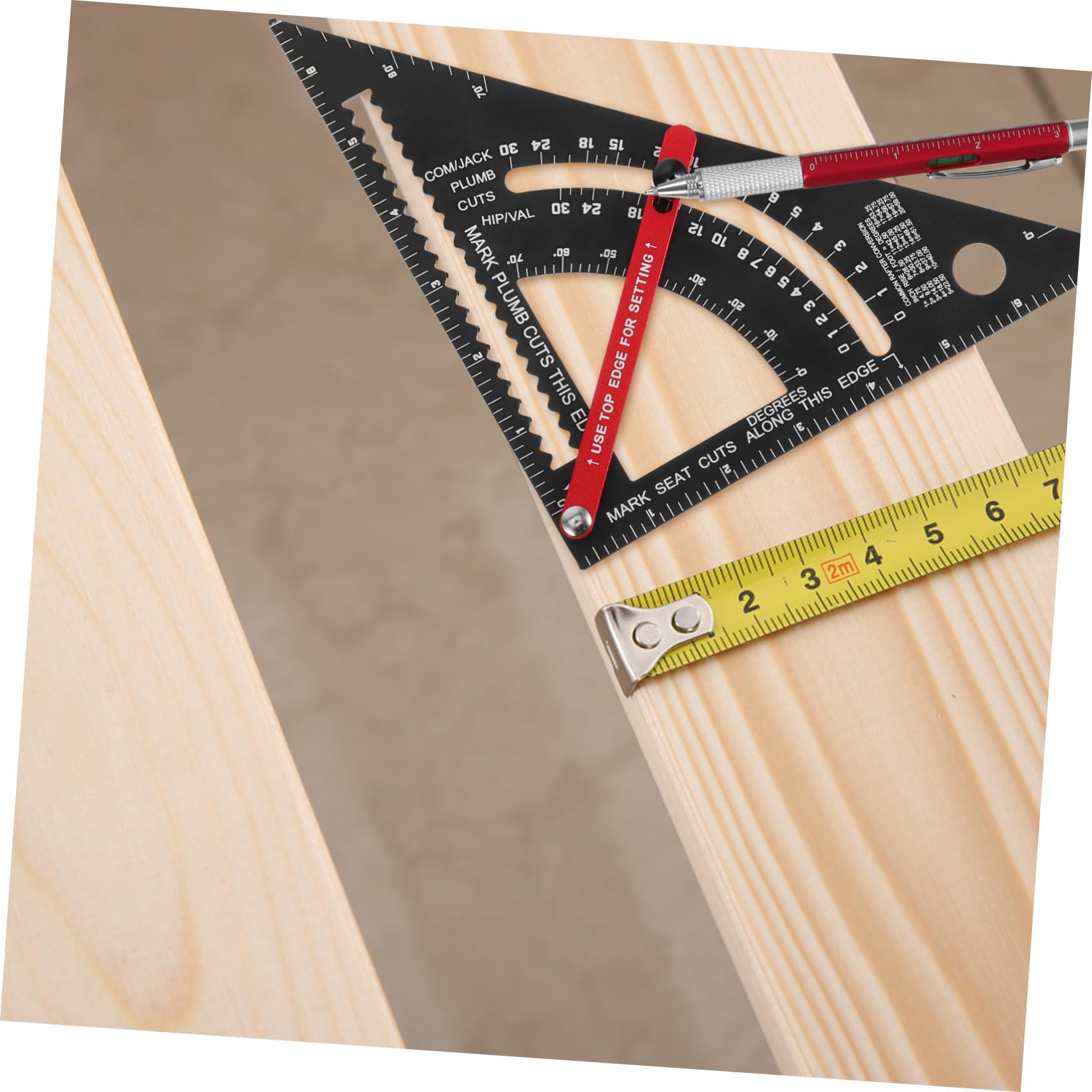 Présent Rentrée Équerre Métallique Réglable 2 Pièces | Outils à Dessin, Stylo avec Règle, Kits pour Travail du Bois, Stylo de Chantier