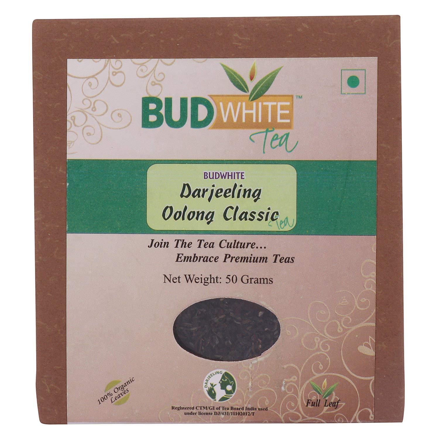 Budwhite Darjeeling Oolong Classic Green Tea - 50 G Loose Tin