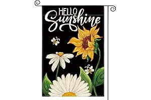 Daisy Sunflower Hello Sunshine Garden Flag 12x18 Inch avoin, Avoin Summer Seasonal...