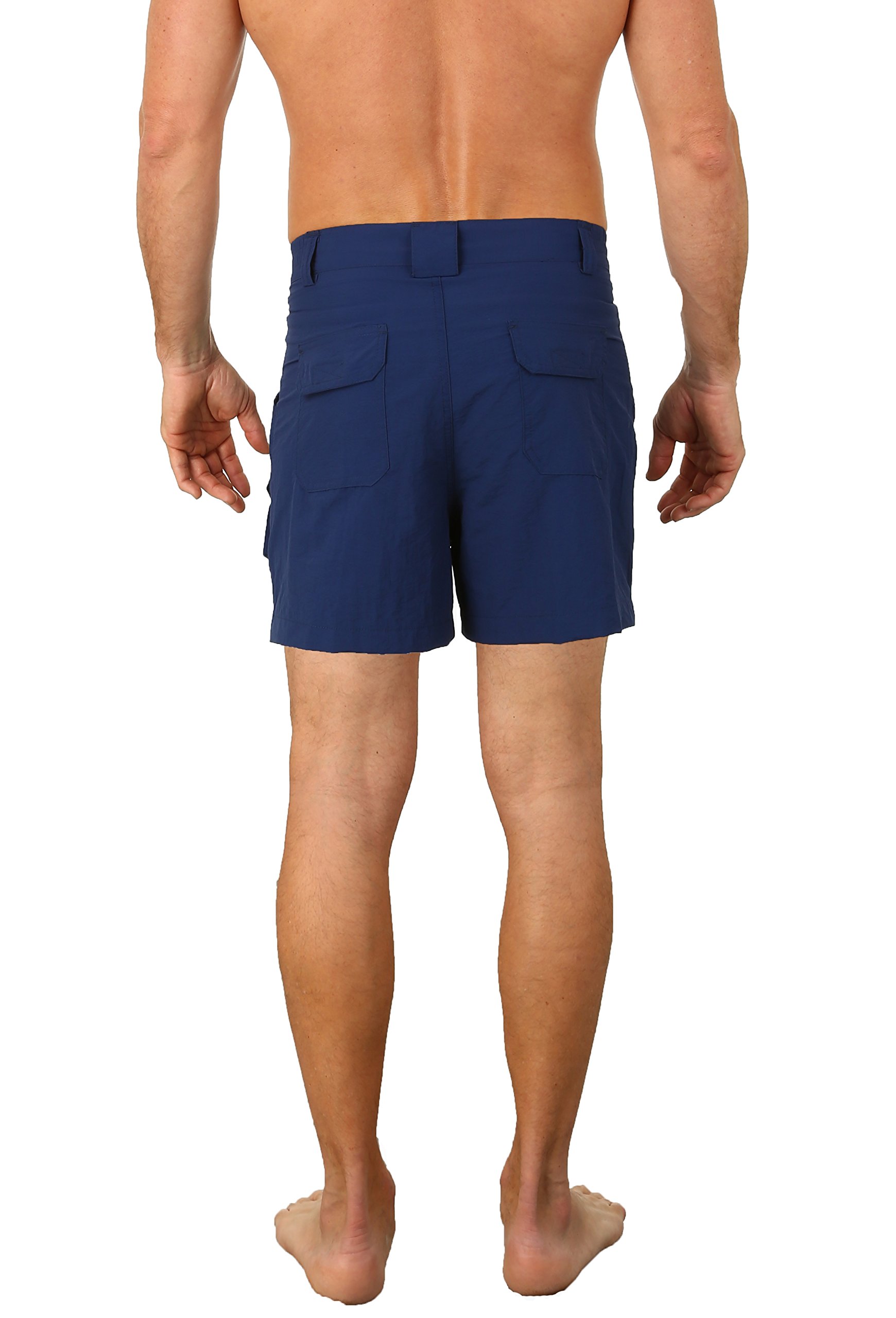 UZZI Mens Dry Fast Nylon Active Walking Shorts, Navy, 30